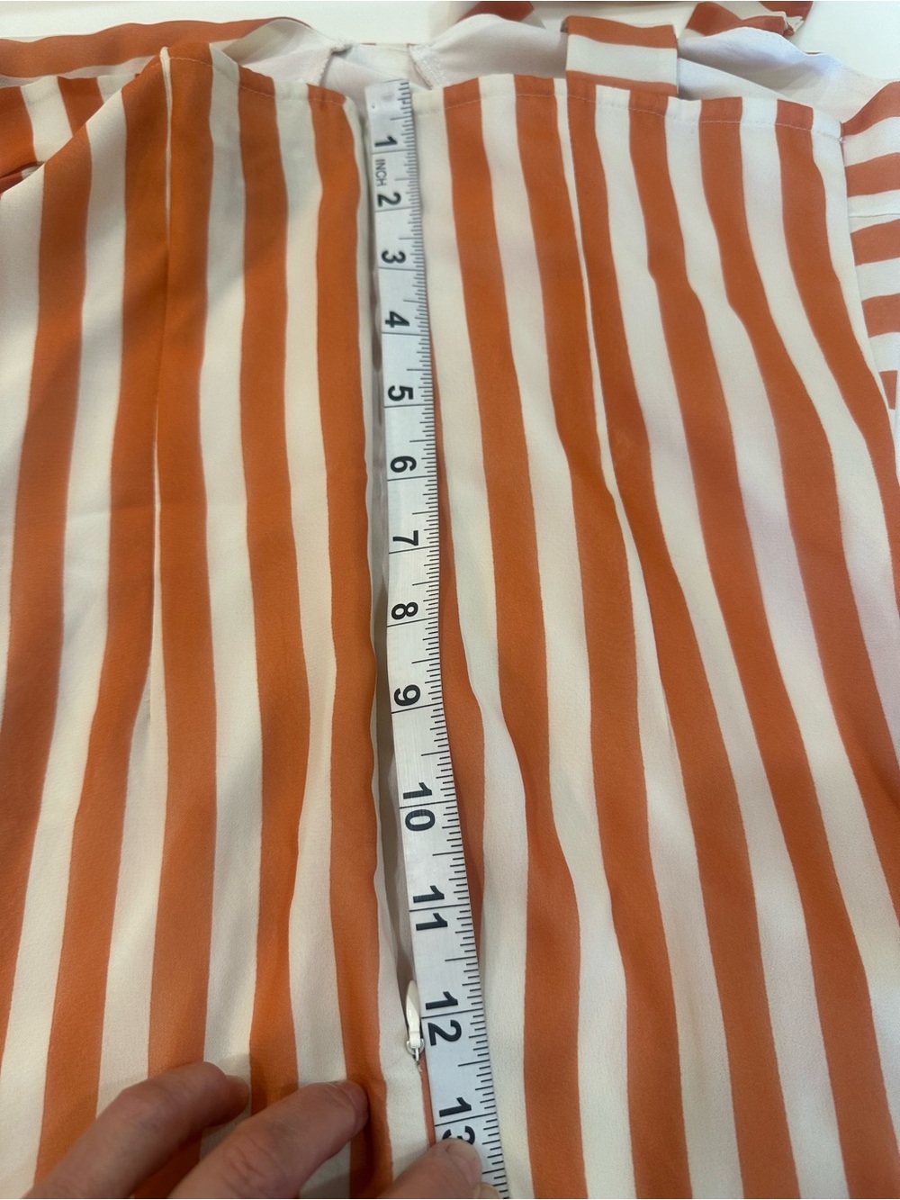 ASOS Striped Maxi Dress Orange/White Size 4 Fluted Hem - Picture 15 of 17